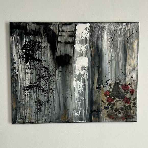 Original Abstract Painting Canvas Acrylic Mixed Media Signed Titled Wicked Spell - Picture 1 of 13